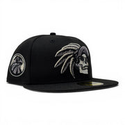 Aztec Skull Warriors New Era Fitted Hat-Black