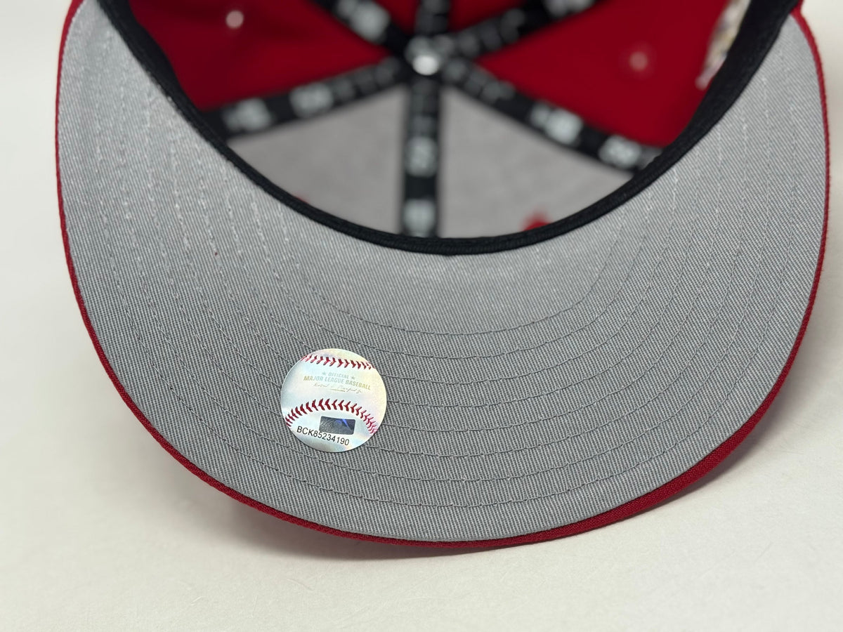Los Angeles Dodgers 40th Anniversary Upside Down Logo Red Fitted Hats