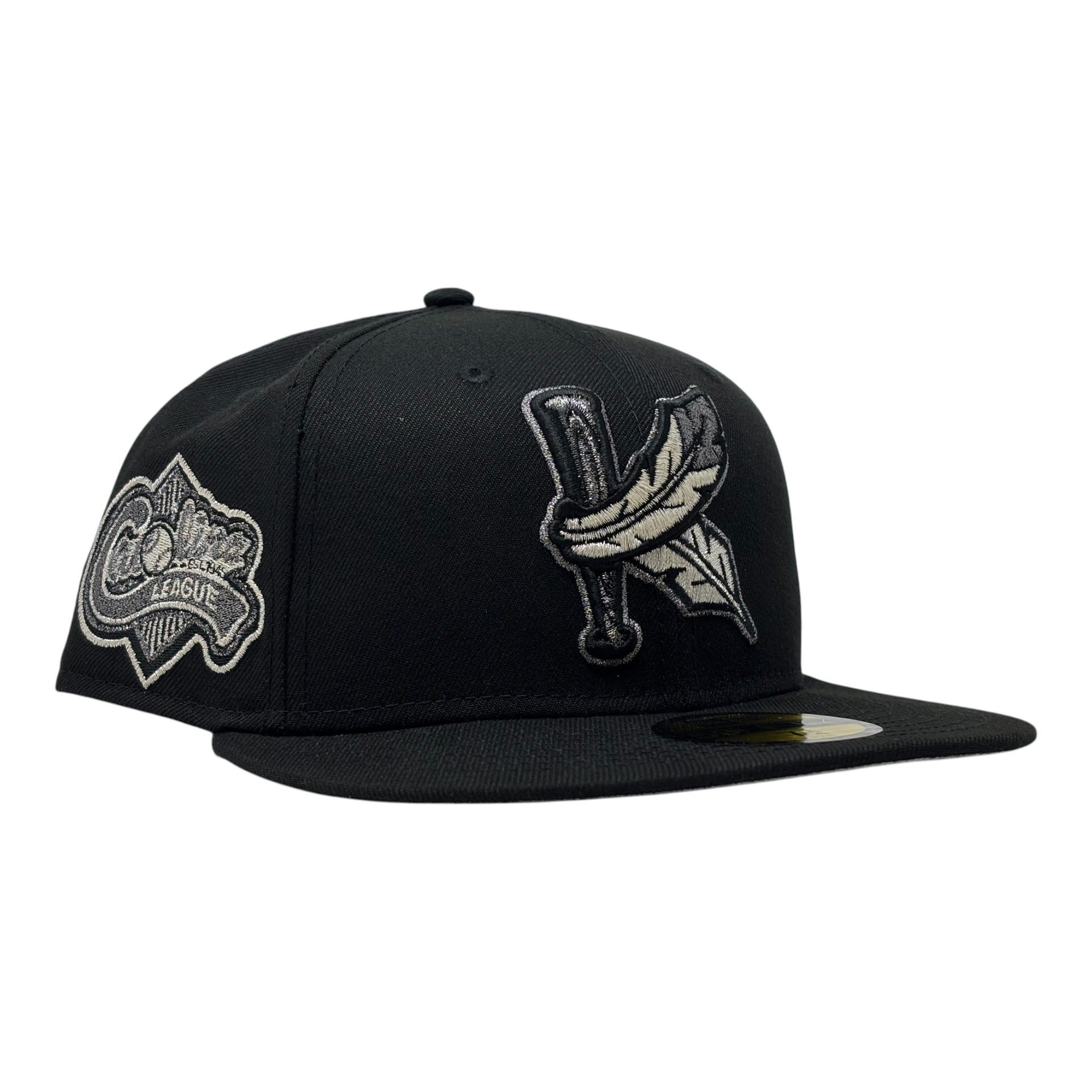 Kinston Indians Carolina League Minor League "Black Metallic" Pack Fitted hats