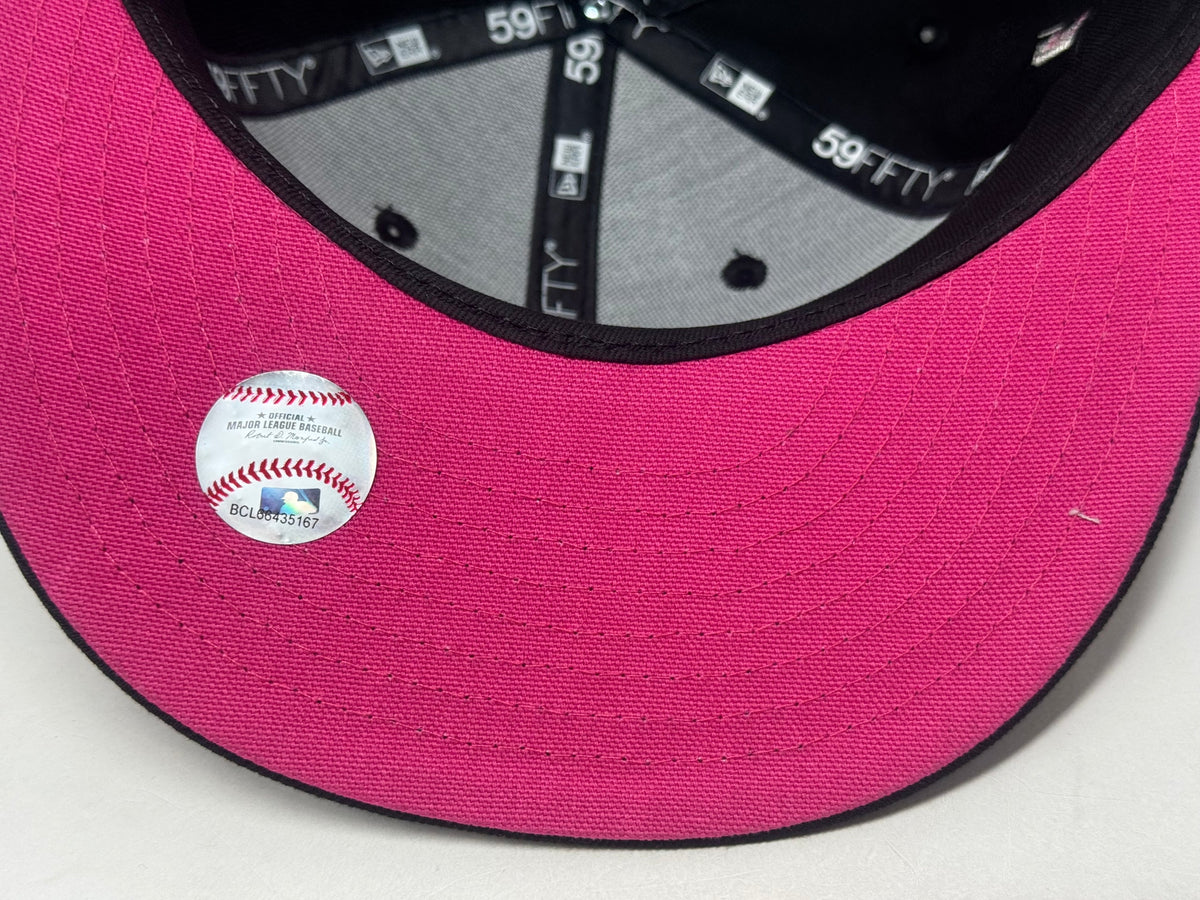 Oakland Athletics 1989 World Series Fusion Pink Brim Fitted Hat