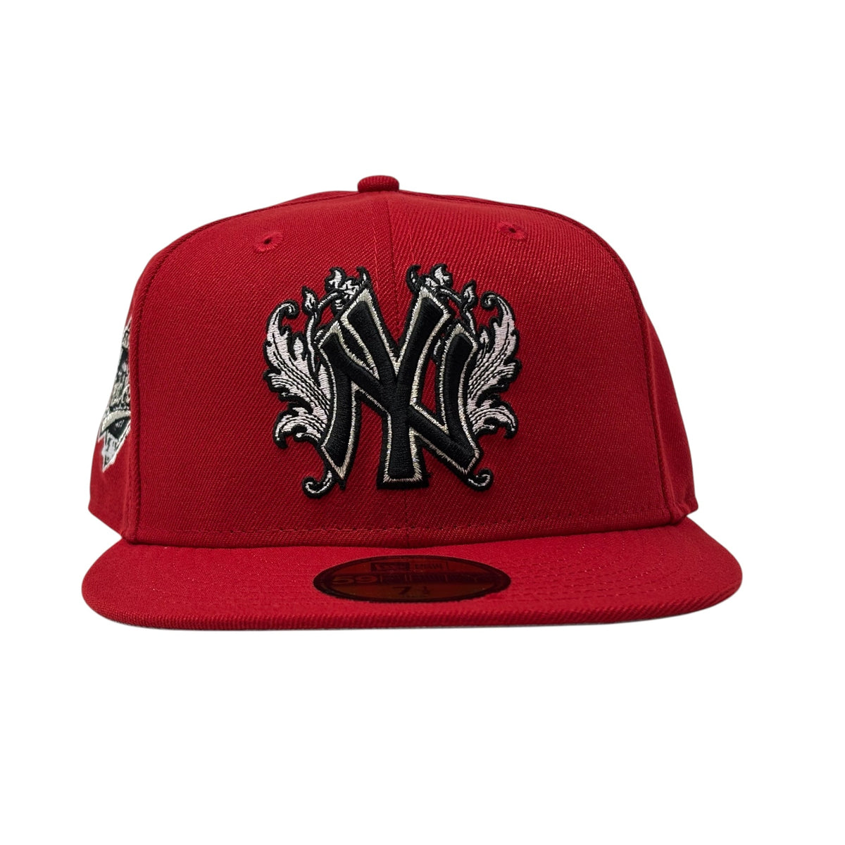 New York Yankees 1996 World Series iconic interlocking Fitted Hats-Red