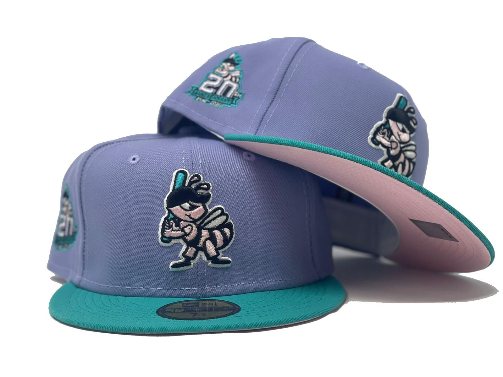 SALT LAKE BEES MINOR LEAGUE  20TH ANNIVERSARY PINK BRIM NEW ERA FITTED HAT