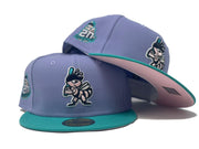 SALT LAKE BEES MINOR LEAGUE  20TH ANNIVERSARY PINK BRIM NEW ERA FITTED HAT