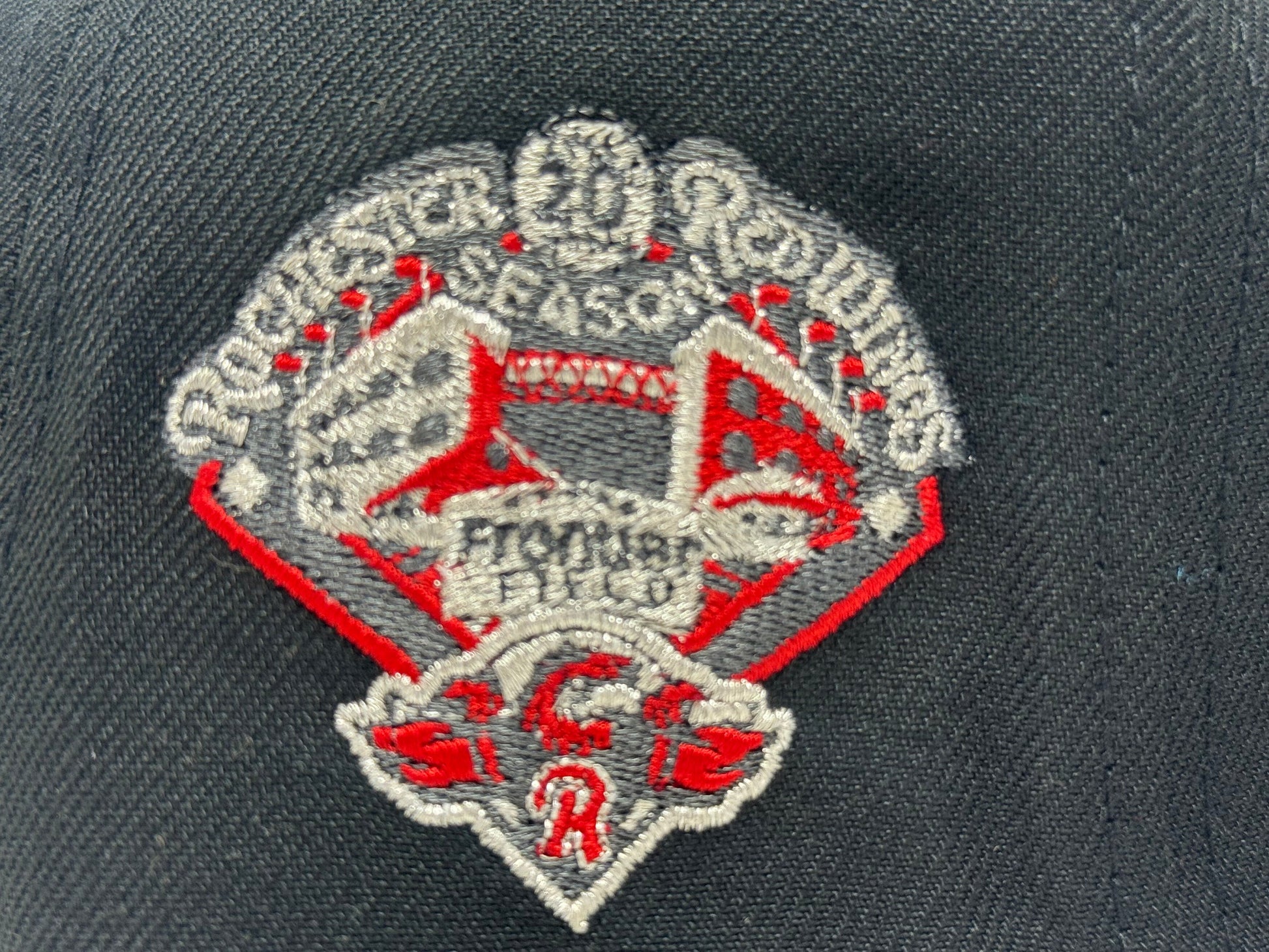 Rochester red wings 20th Anniversary Baseball fitted hat-Black