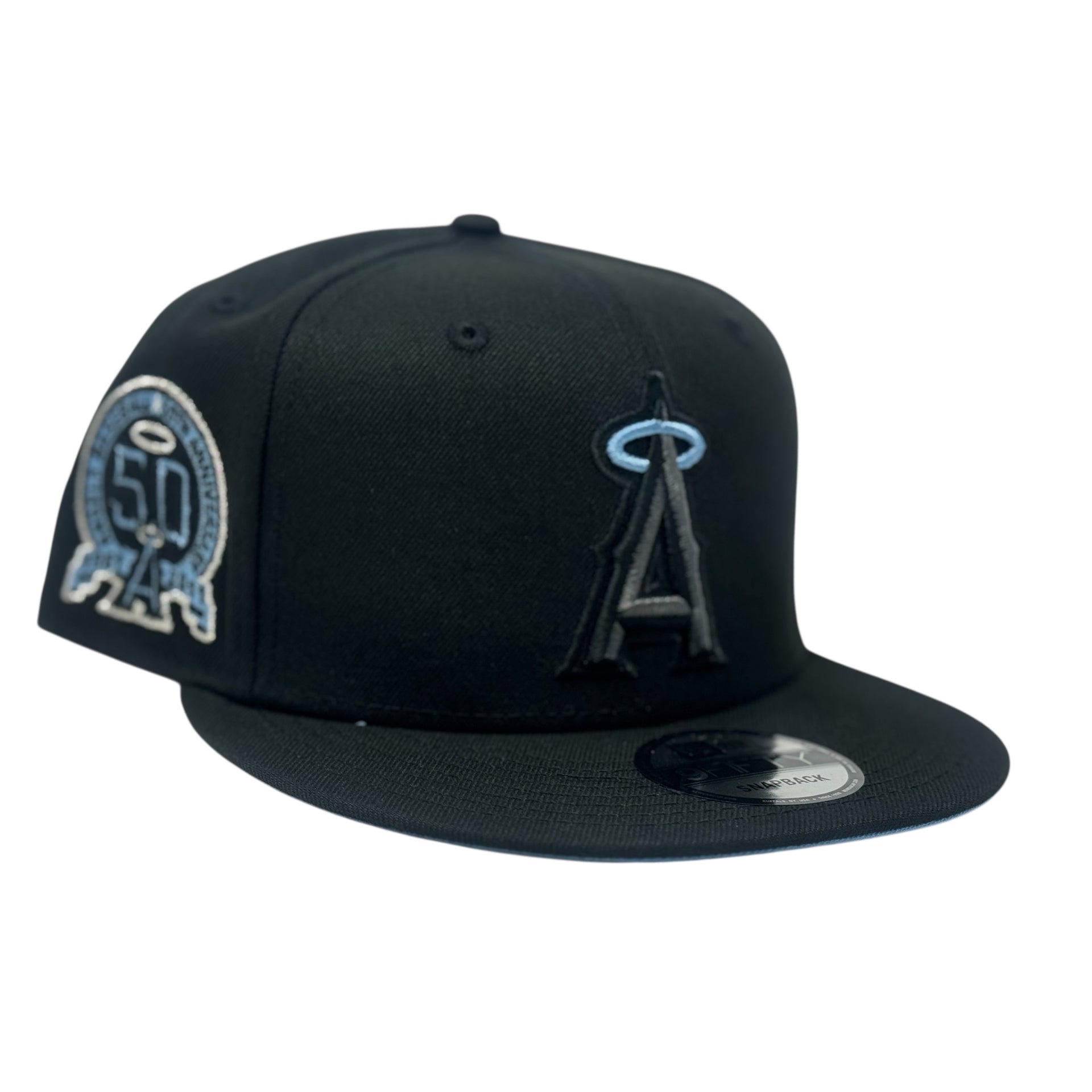 Los Angeles Angels 50th Anniversary Icy Brim Snapback Hat - Black