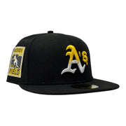 Oakland Athletics Rickey Handerson Field "Drip Pack" Fitted Hat-Black Yellow