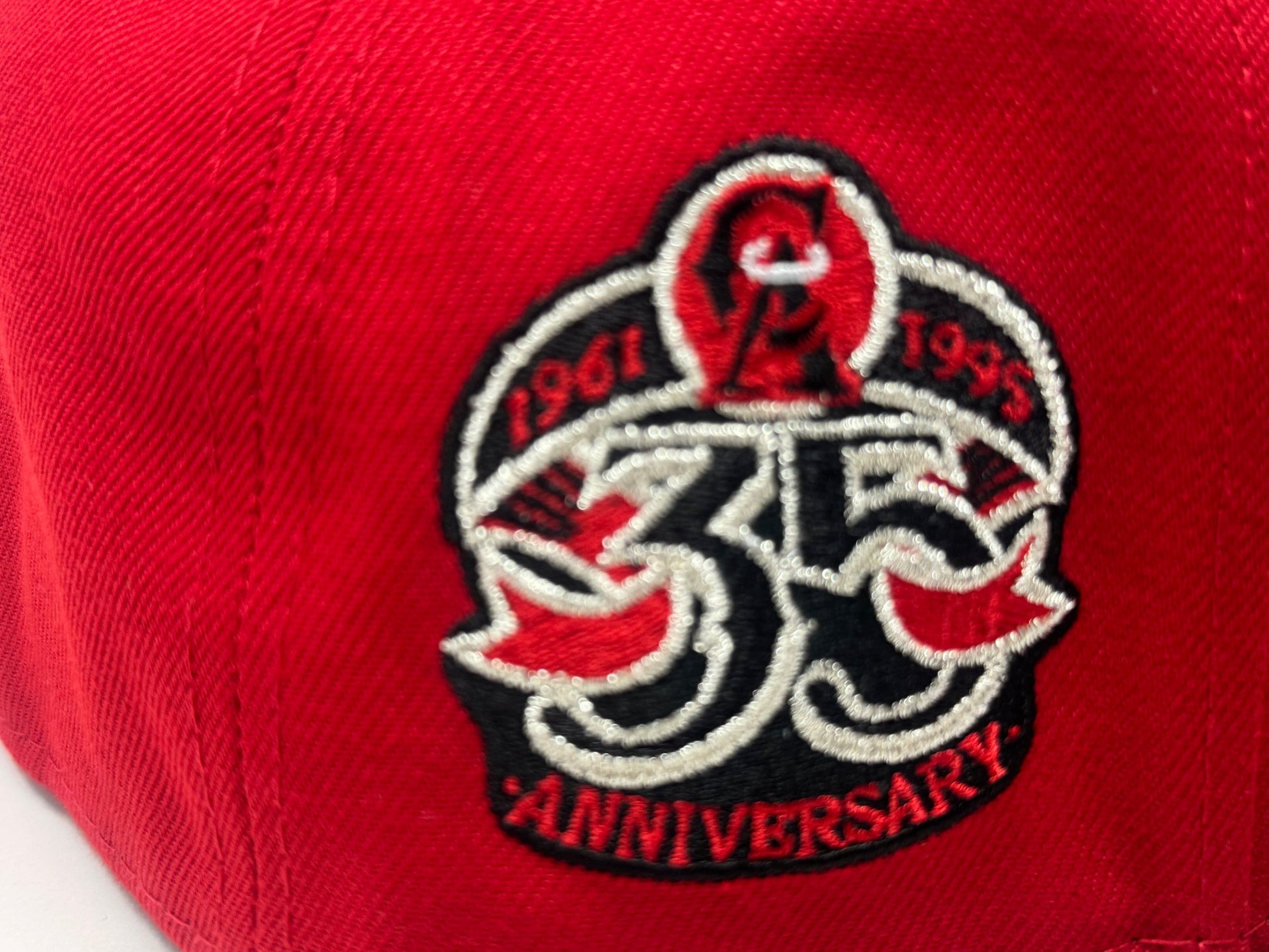 Los Angeles Angels 35th Anniversary Fitted Hat- Red Black