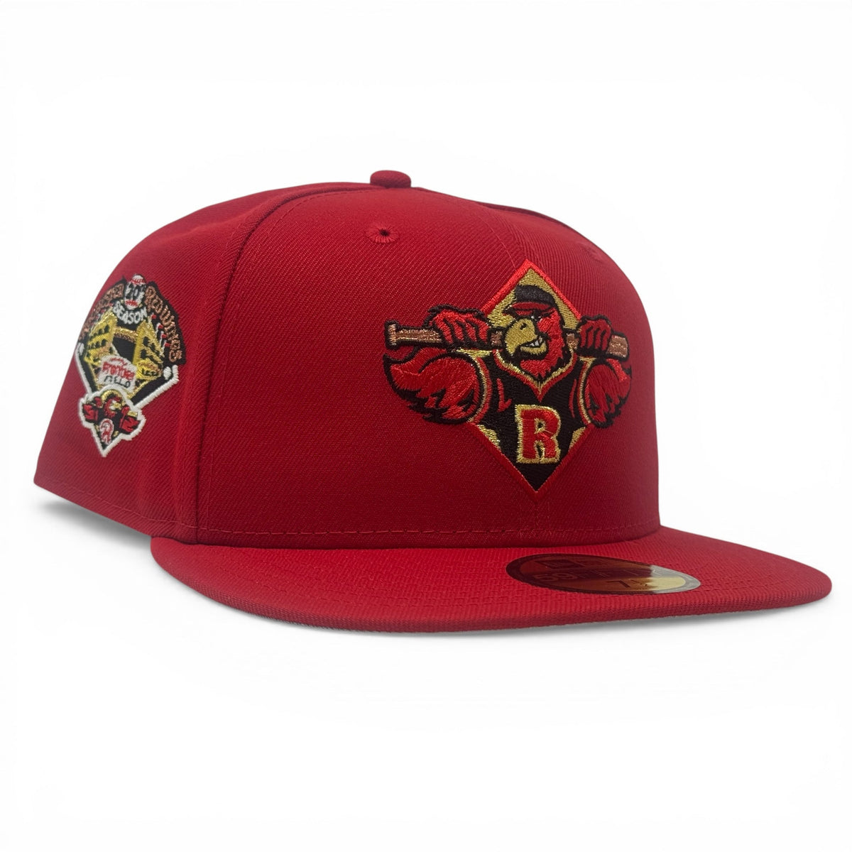 Rochester red wings 20th Anniversary Baseball fitted hat-Red