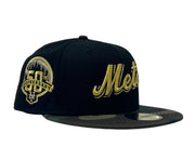 New York Mets Black Woodland Camouflage New Era Fitted Hat
