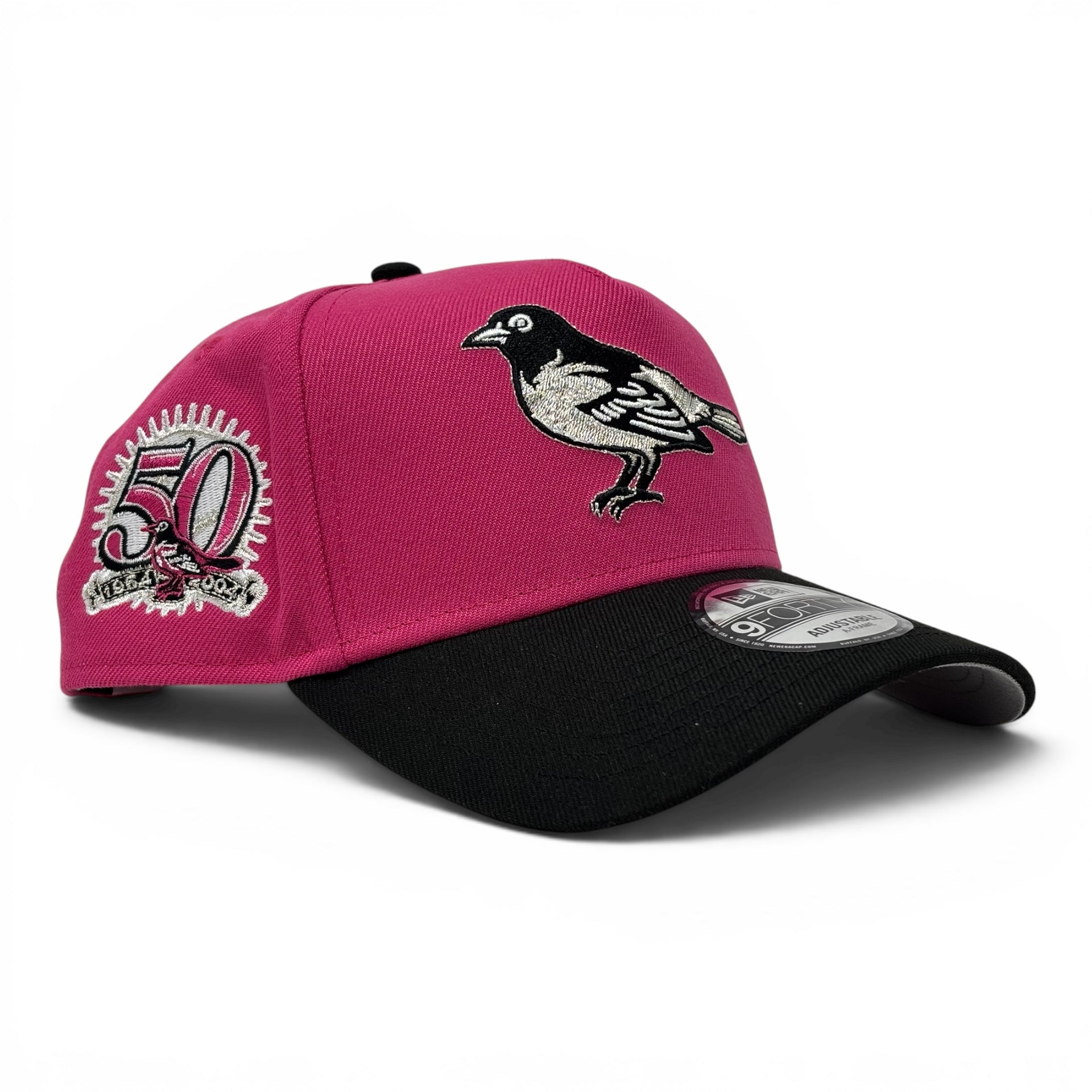 Baltimore Orioles 50th Anniversary pink 9Forty A Frame Snapback Hats