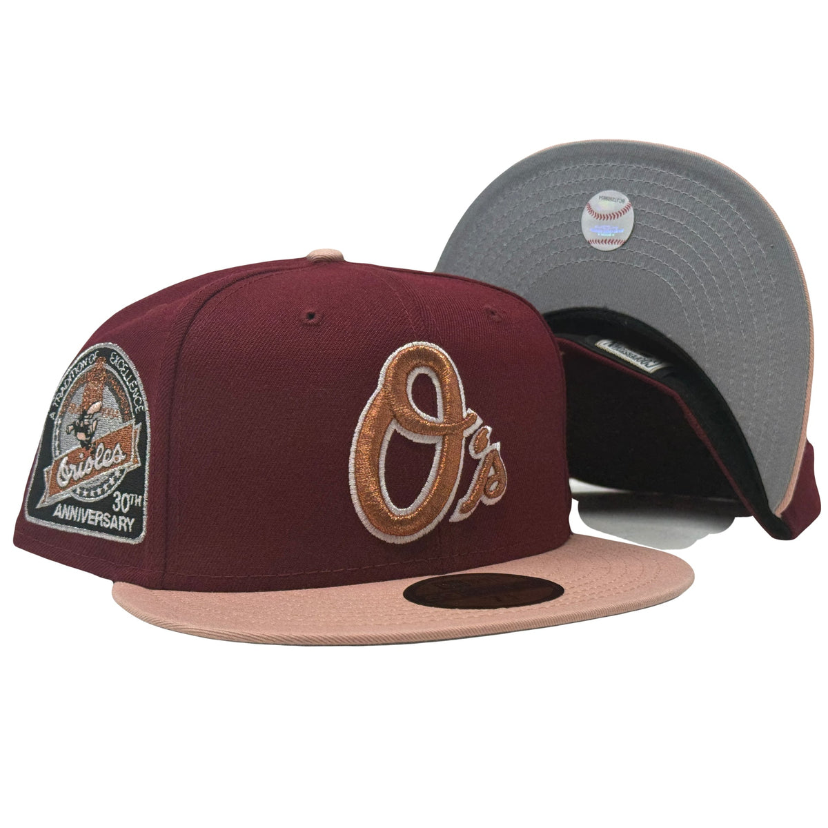 Baltimore Orioles 30th Anniversary Burgundy Blush 59Fifty New Era Fitted Hat