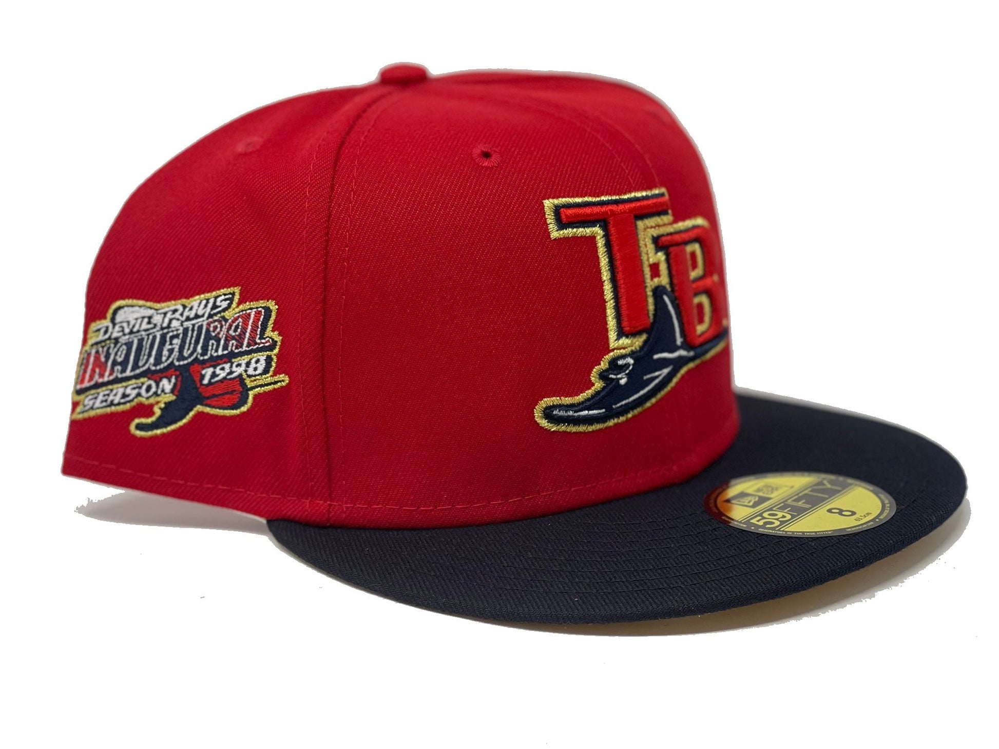 Red Tampa Bay Devil Rays 1998 Inaugural Season New Era Fitted Hat