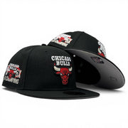 Chicago Bulls 6X NBA Champions Fitted Hat -Black