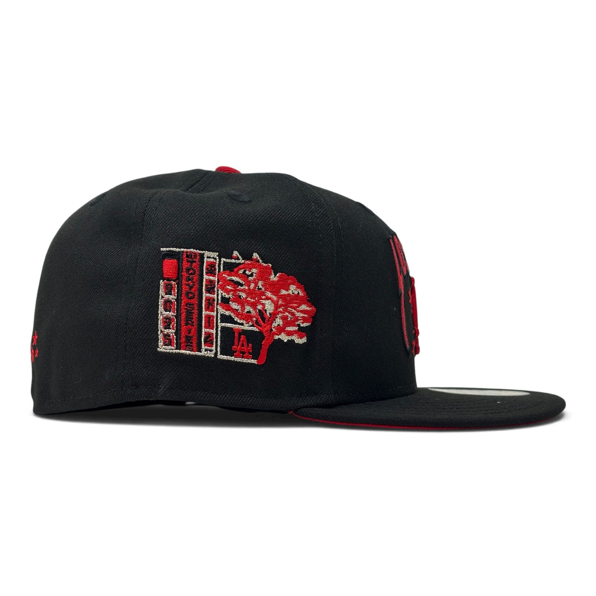 Los Angeles Dodgers 2025 Tokyo Series Red Brim Metallica Logo Fitted Hat