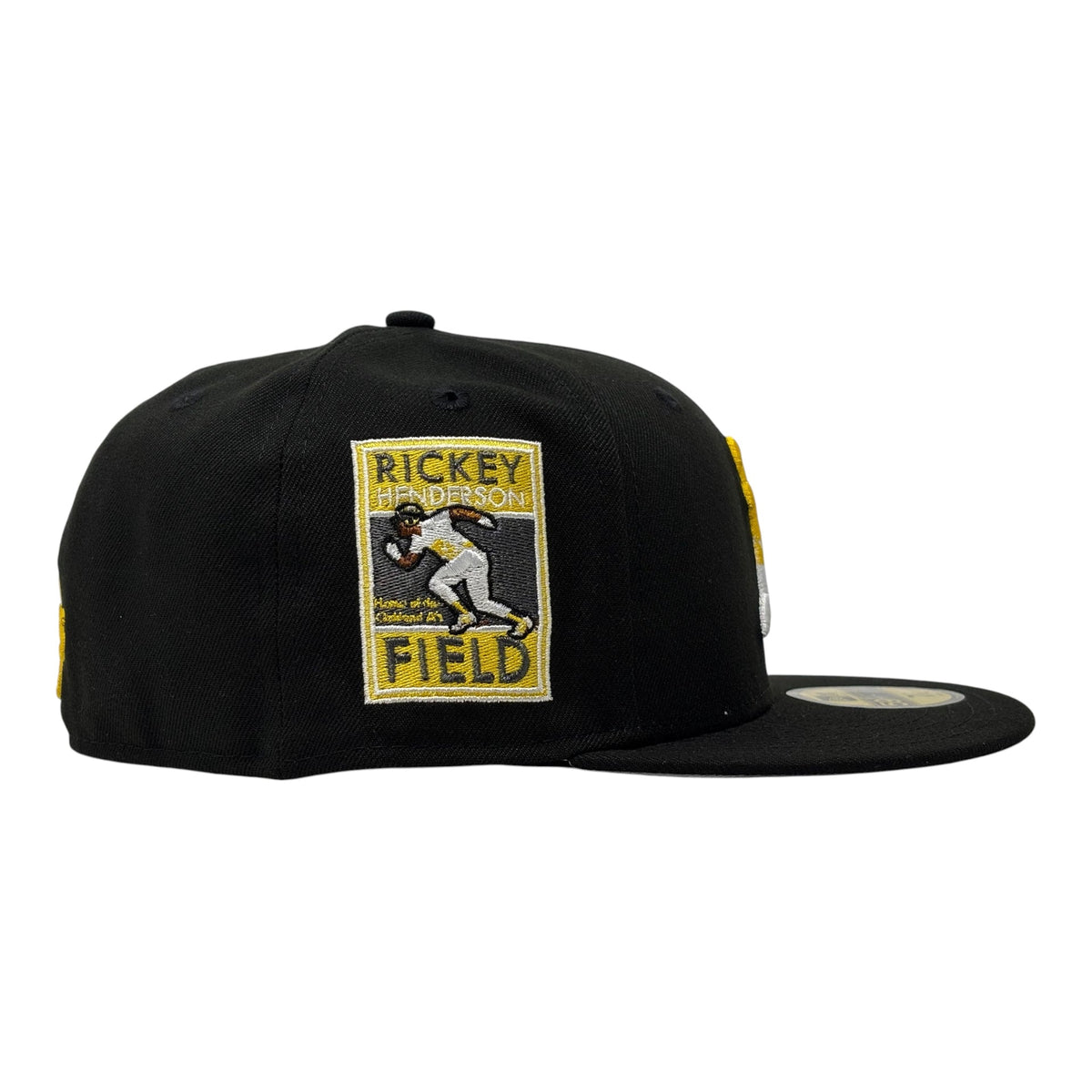 Oakland Athletics Rickey Handerson Field "Drip Pack" Fitted Hat-Black Yellow
