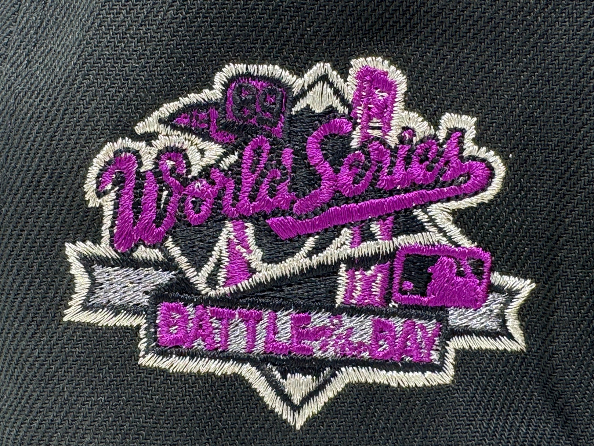 Oakland Athletics 1989 World Series Fusion Purple  Brim Fitted Hat-Black