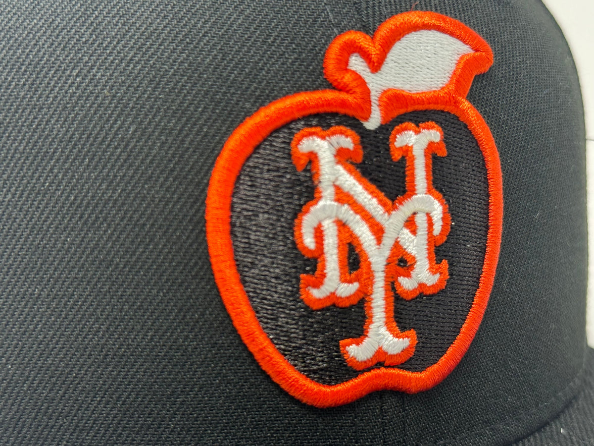 New York Mets 1969 World Series Apple Logo Fitted Hat-Black