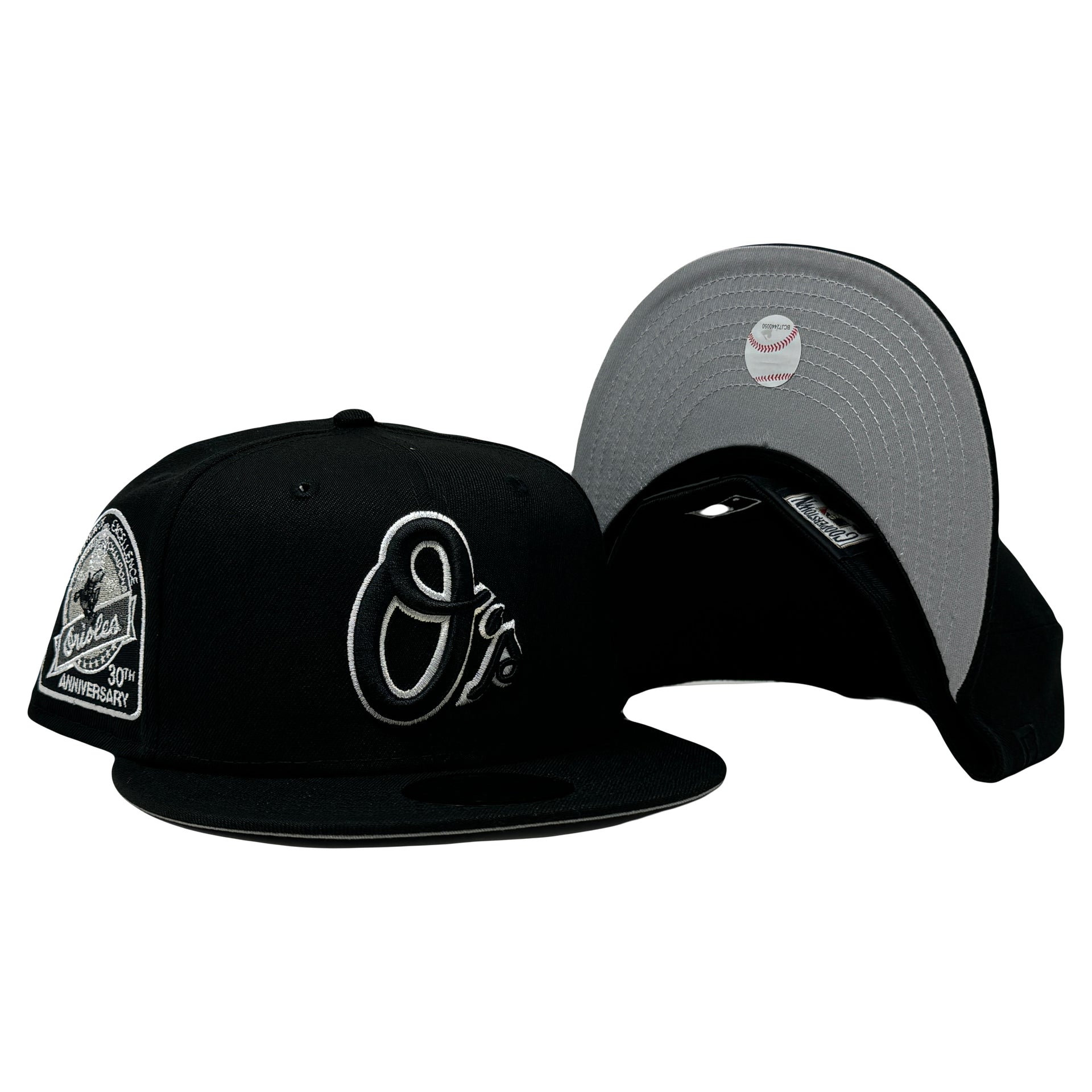 Baltimore Orioles 30th Anniversary Black and White pack 59Fifty New Era Fitted Hat