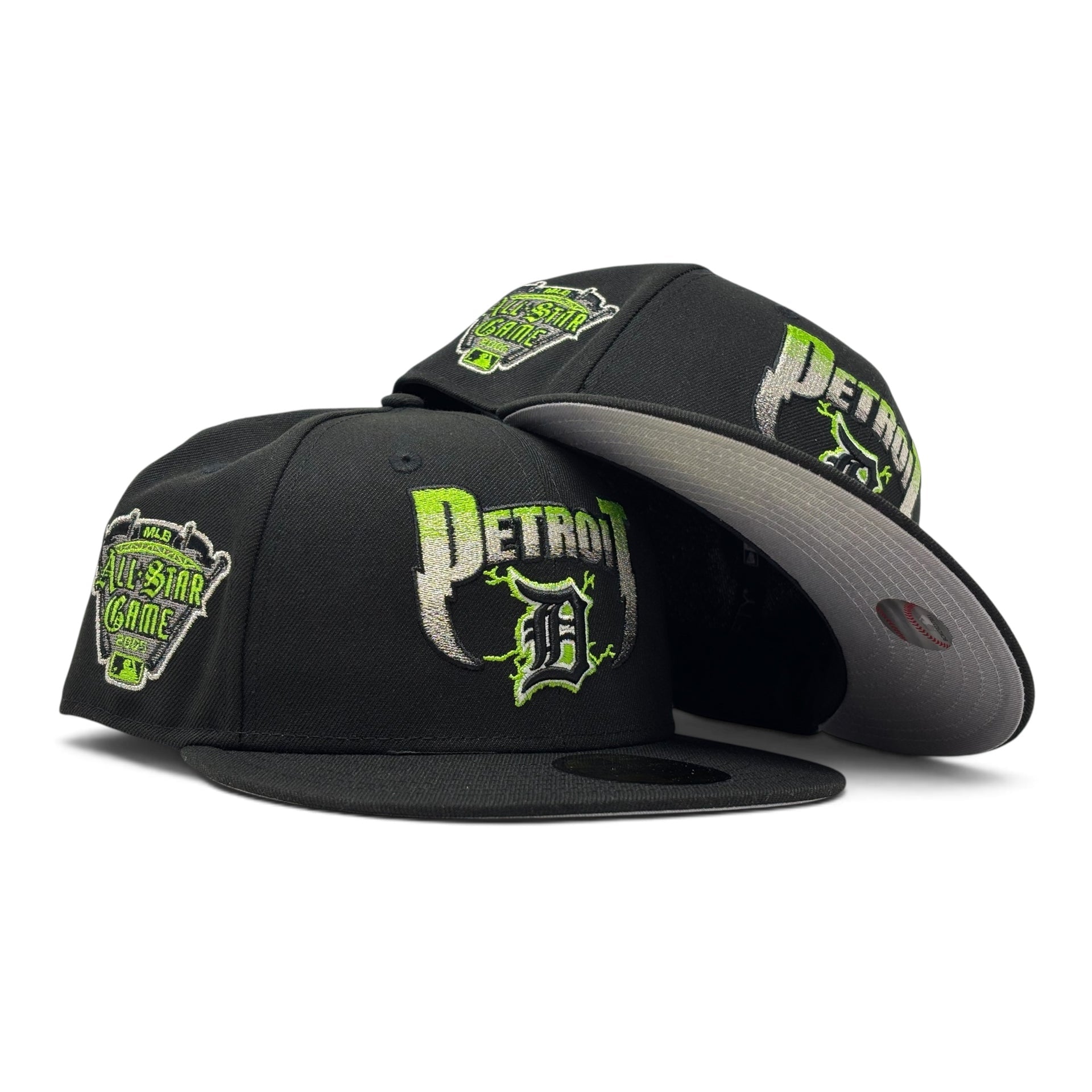 Detroit Tigers 2005 All Star Game "Metallic Pack" New Era Fitted Hat-Black Lime