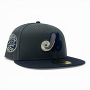 Montreal Expos 35th Anniversary Fitted Hats to Match OG Flint 13-Dark Gray Navy