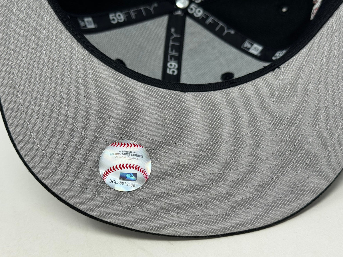 Los Angeles Dodgers 2025 World Series Black mascot Cherry Blossom Fitted Hat