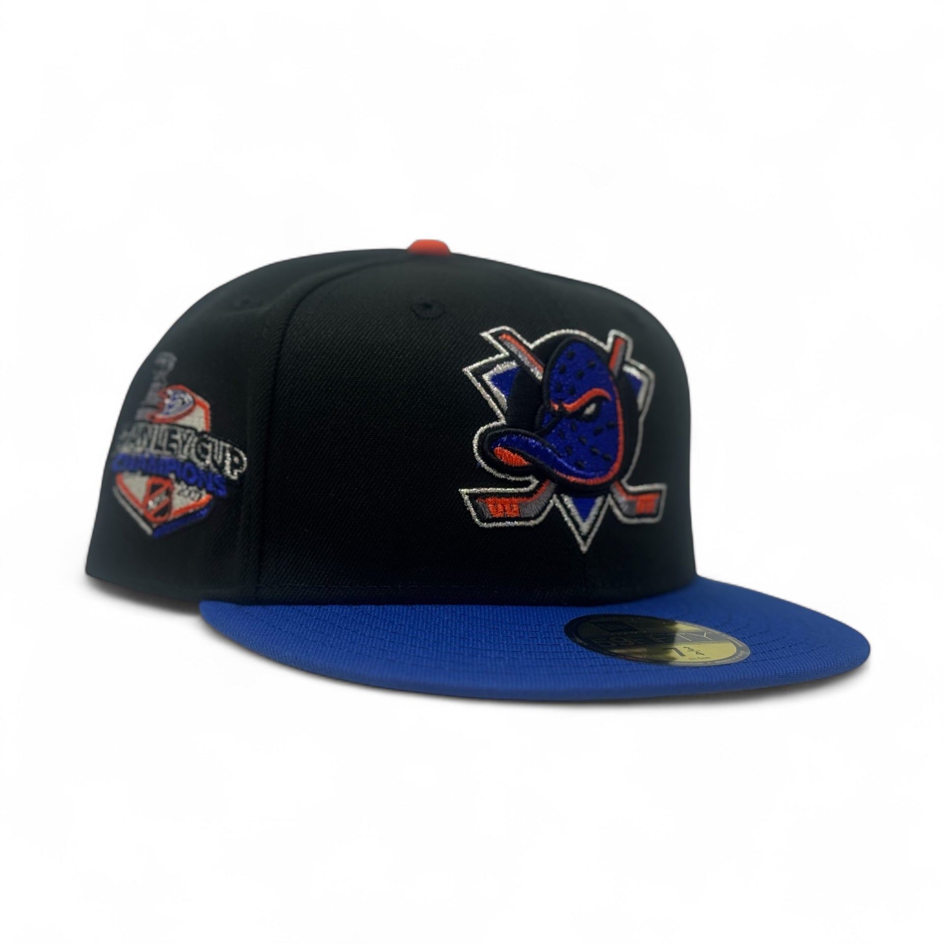 Anaheim Ducks 2007 Stanley Cup Champions Fitted Hats-Black Royal