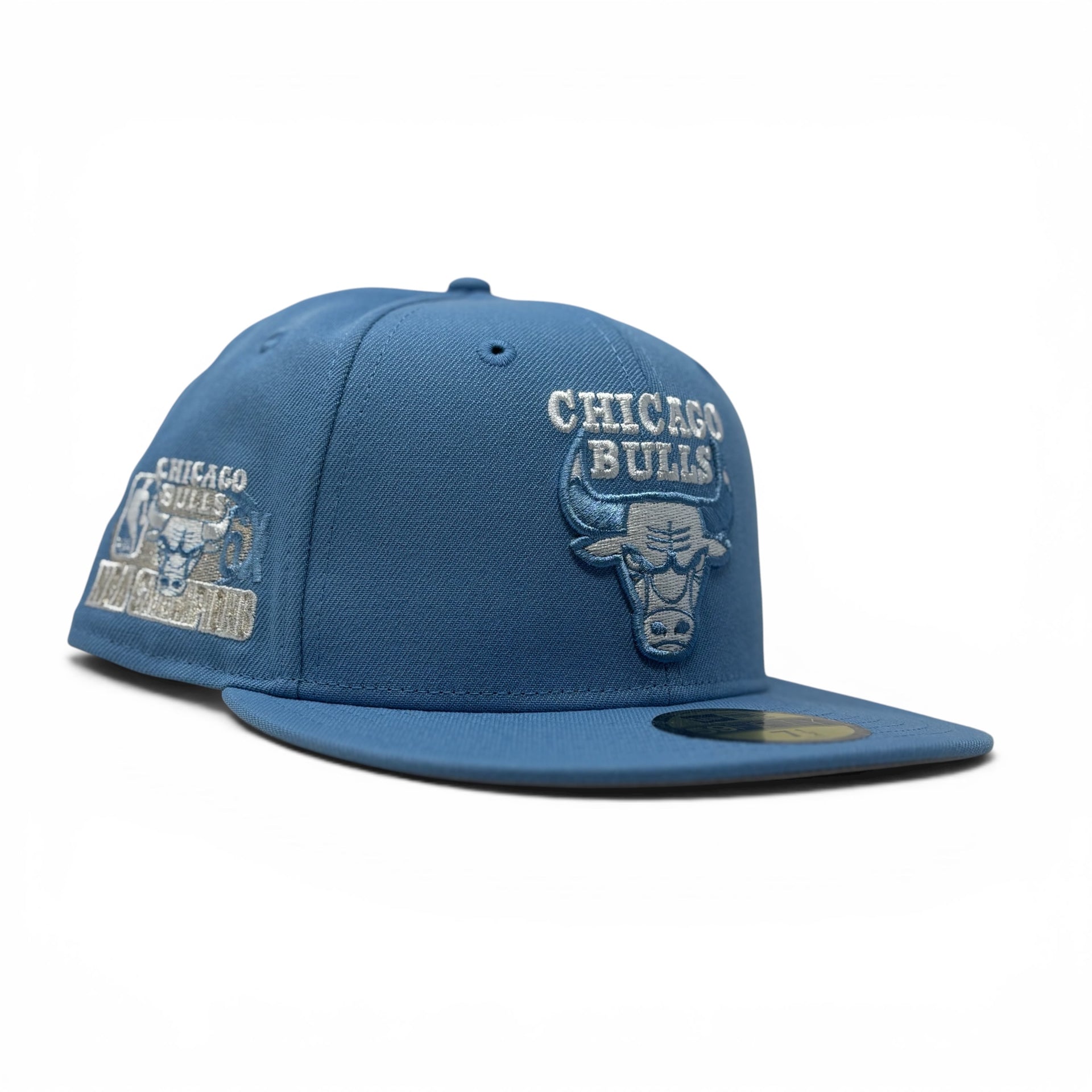 Chicago Bulls 6X NBA Champions Fitted Hat -Sky Blue