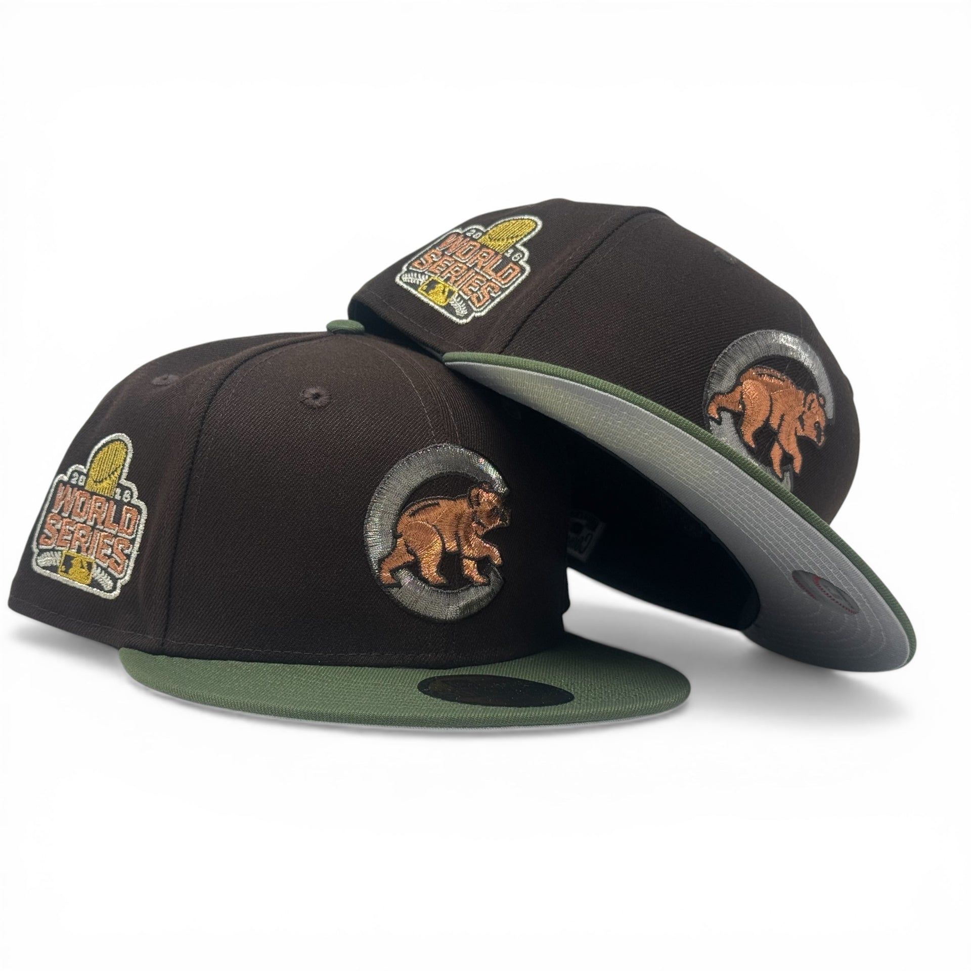 Chicago Cubs 2016  New Era Fitted Hat- Dark Brown/Olive
