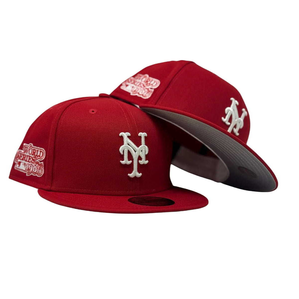New York Mets 1986 World Series Fitted Hats- Red