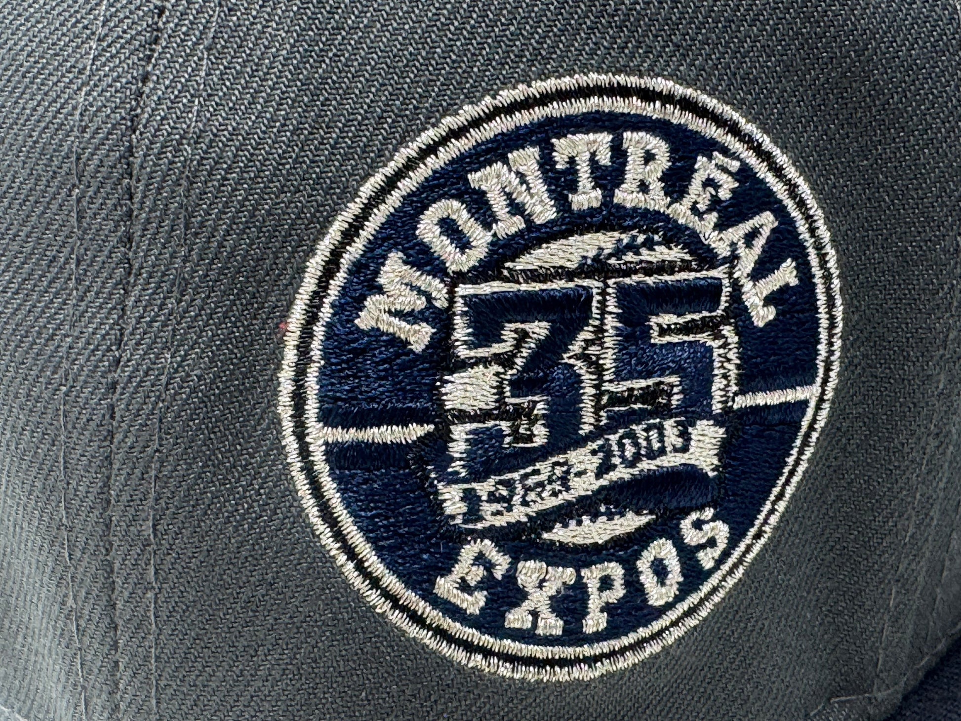 Montreal Expos 35th Anniversary Fitted Hats to Match OG Flint 13-Dark Gray Navy