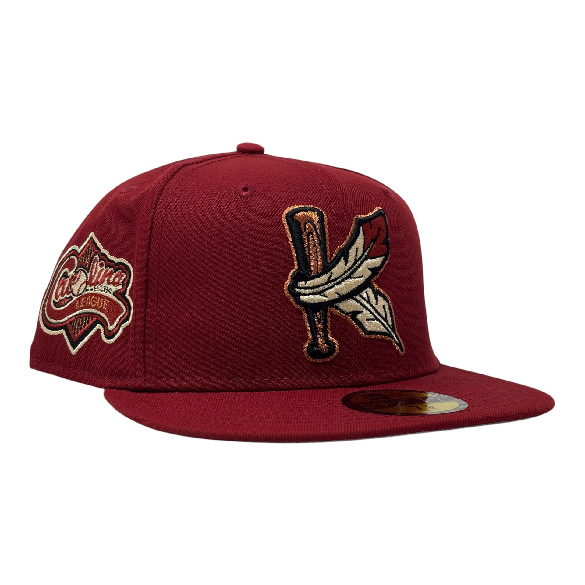 Kinston Indians Carolina League Minor League 59Fifty New Era Fitted Hat-Brick Red