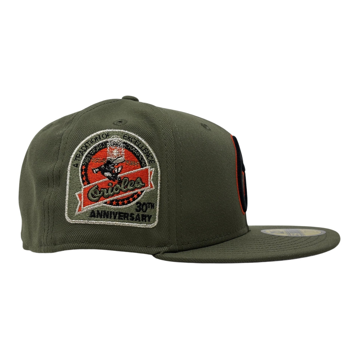 Baltimore Orioles 30th Anniversary 59Fifty New Era Fitted Hats-Olive