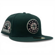 Seattle Mariners 30th Anniversary Pink Brim Fitted Hats-Green