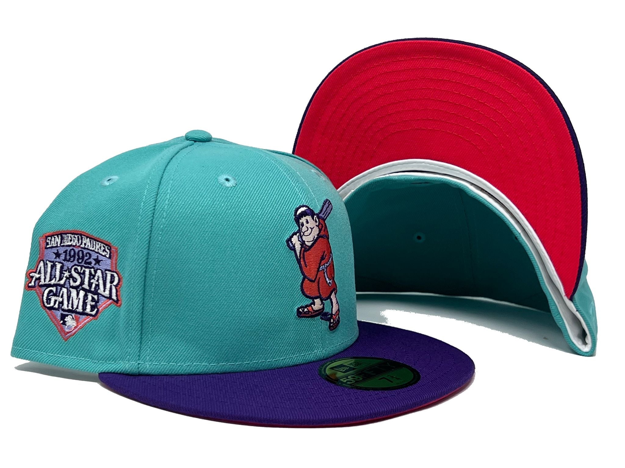 SAN DIEGO PADRES 1992 ALL STAR GAME LAVA RED BRIM NEW ERA FITTED HAT