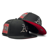 Oakland Athletics Rickey Handerson Field "Drip Pack" Fitted Hat-Black Red
