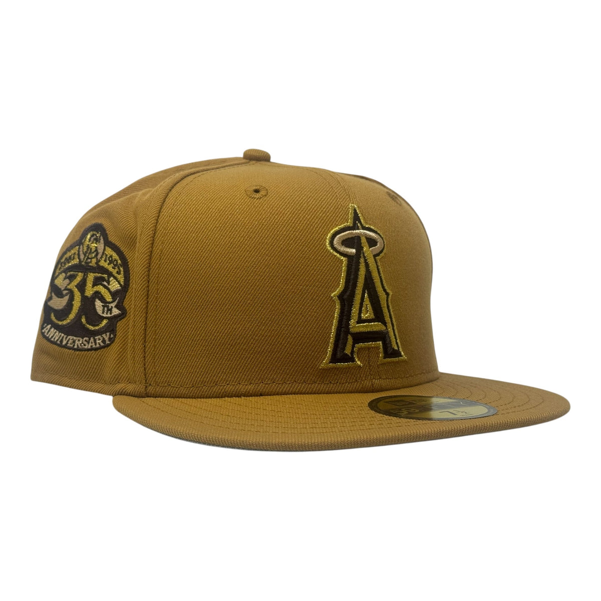 Los Angeles Angels 35th Anniversary Timberland Pack Fitted Hat-wheat