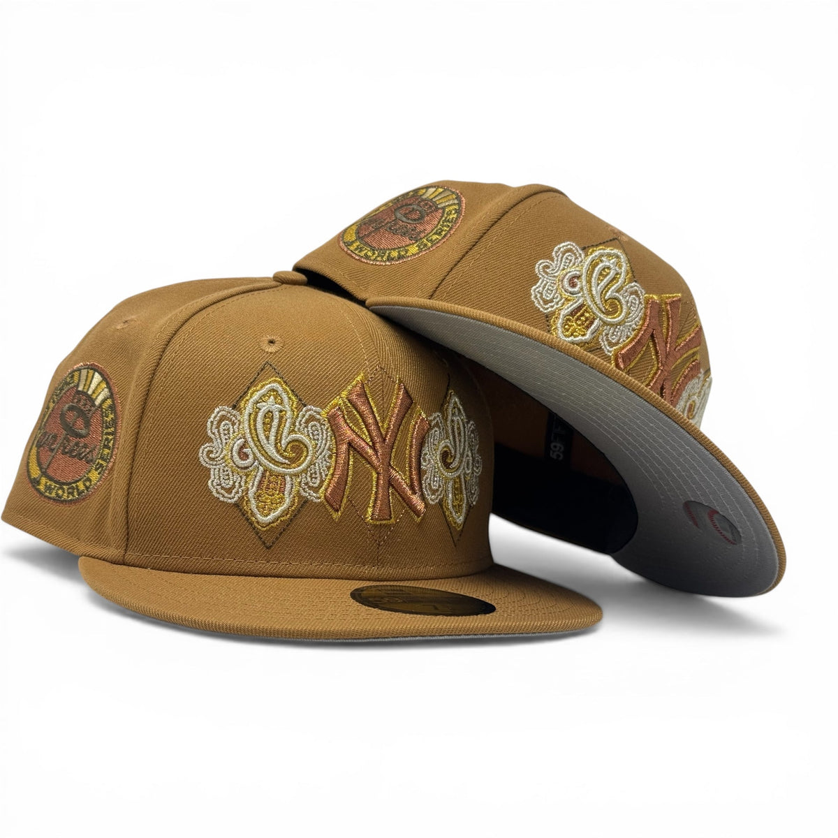 New York Yankees 1962 World Series Paisley Fitted Hat-Tiramisu