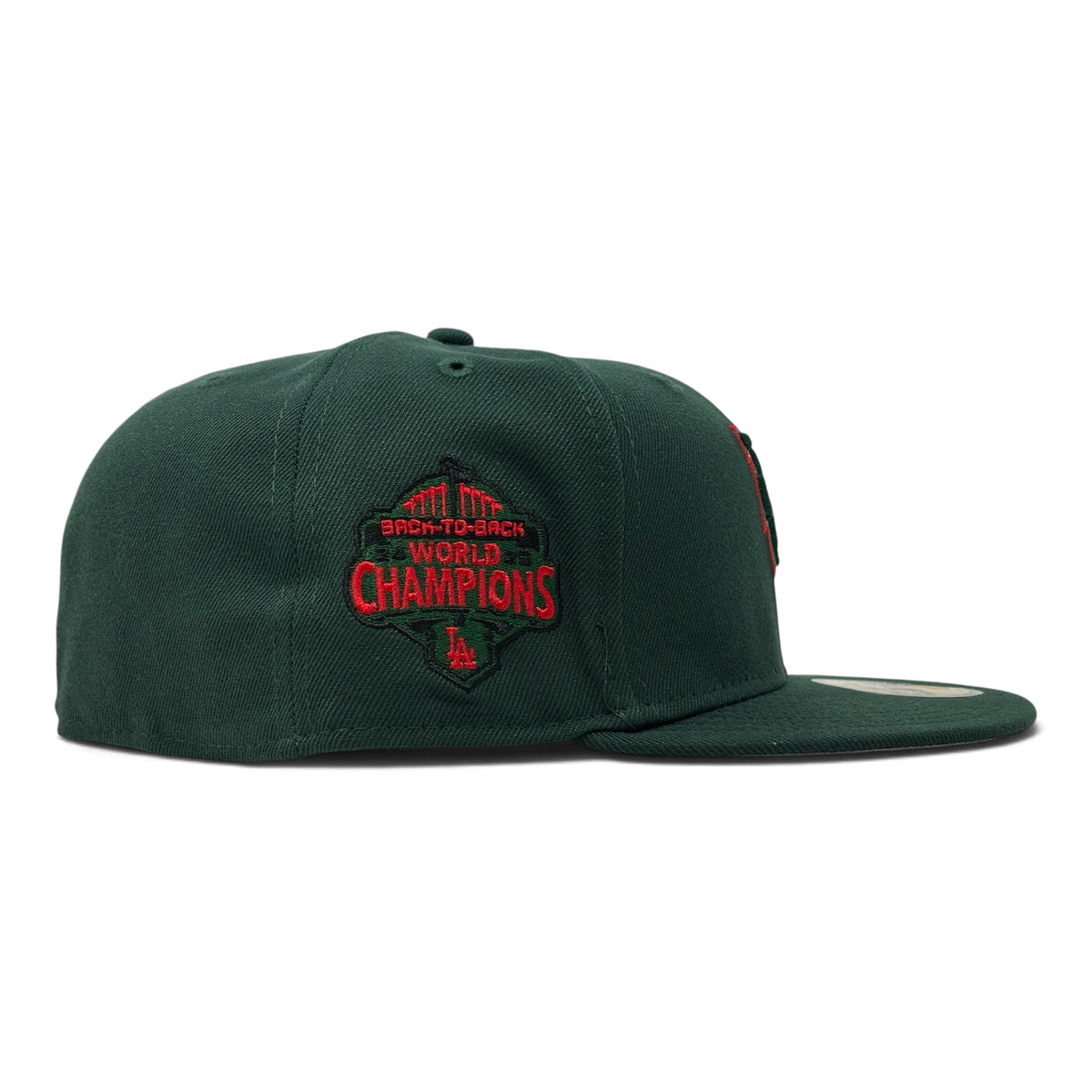 Los Angeles Dodgers 2025 World Champions Up-Side Down Logo Fitted Hat-Green