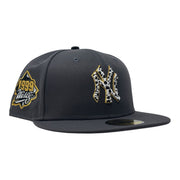 New York Yankees 1999 World Series Cow Print Fitted Hat Dark Gray