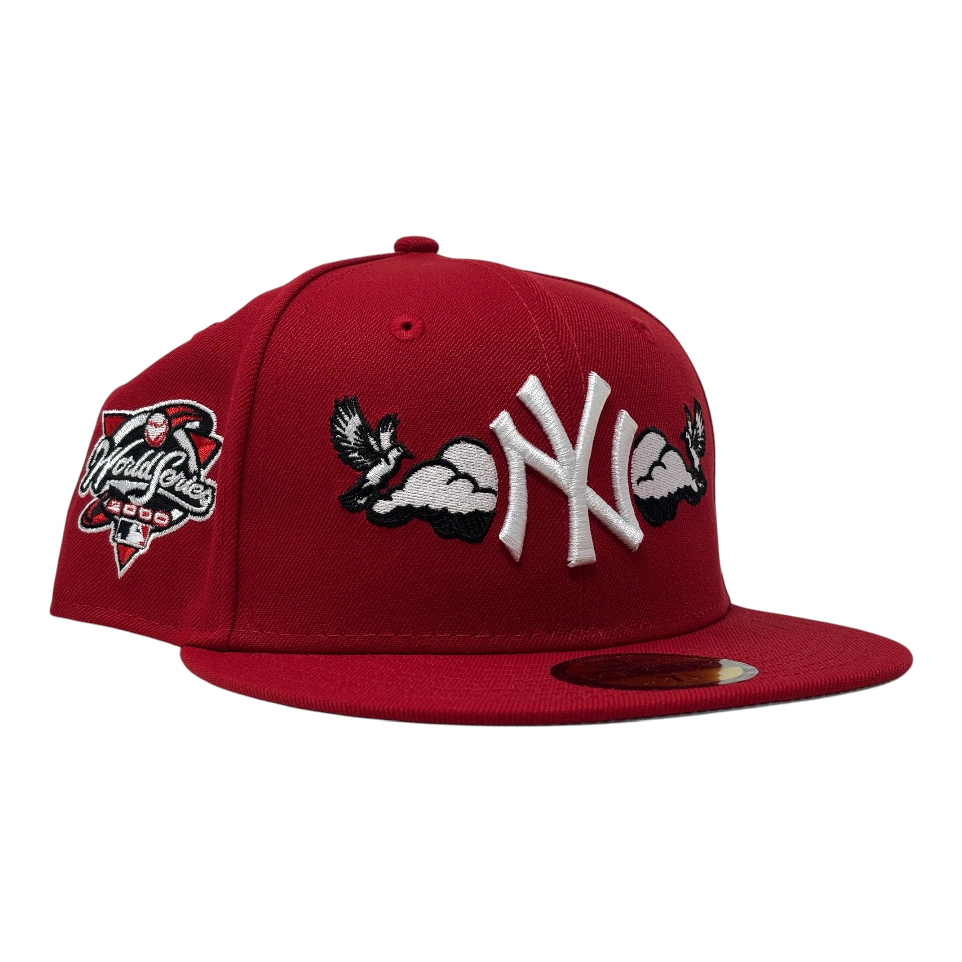New York Yankees 2000 World Series "Bird in the Cloud" Fitted Hats-Red