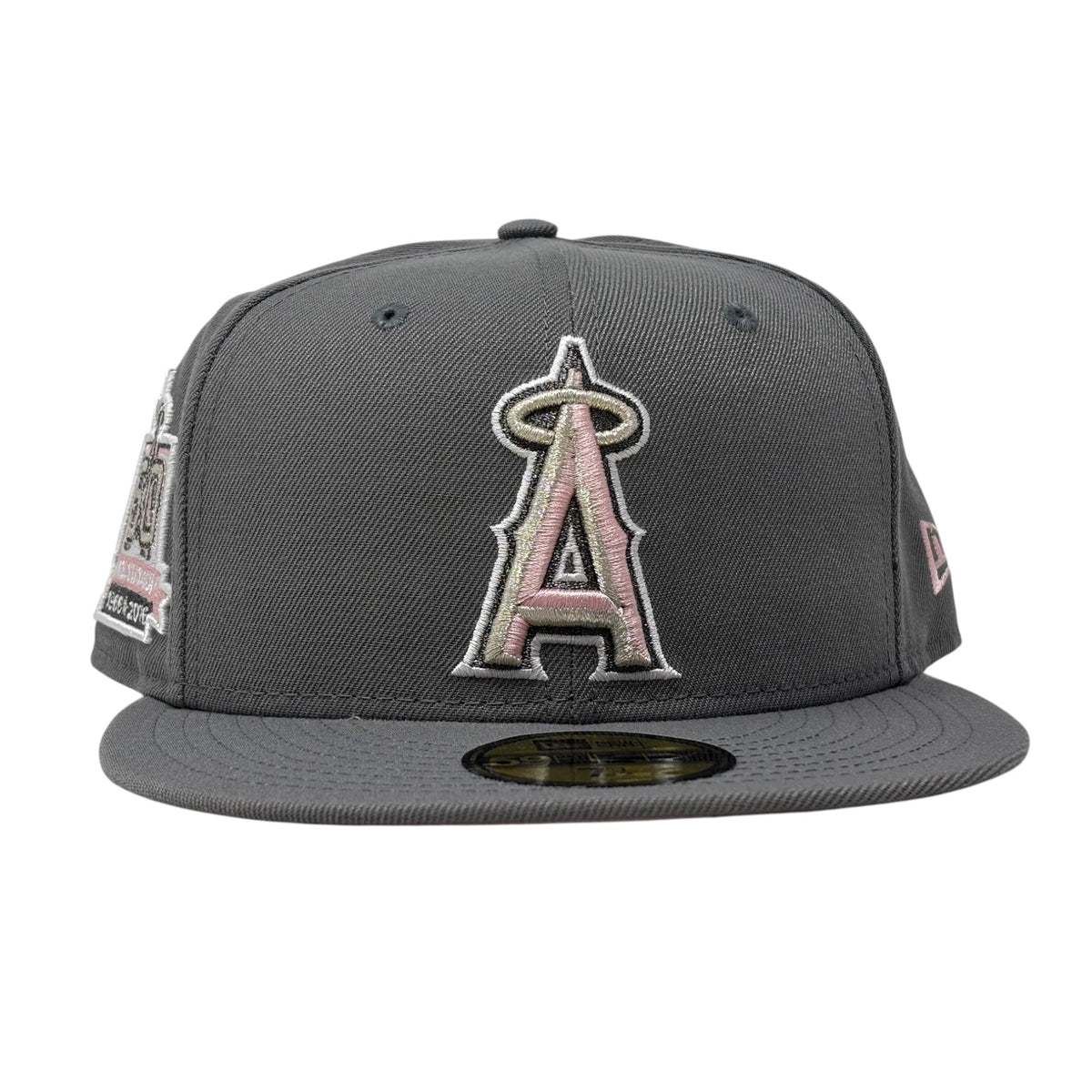 Los Angeles Angels 50th Anniversary Pink Brim New Era Fitted Hat-Gray