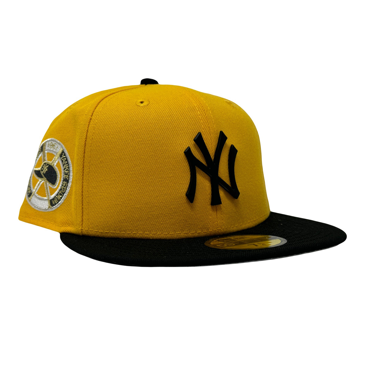 New York Yankees 1961 World Series Taxi Yellow Black Metal Plate Logo 59Fifty New Era Fitted Hat