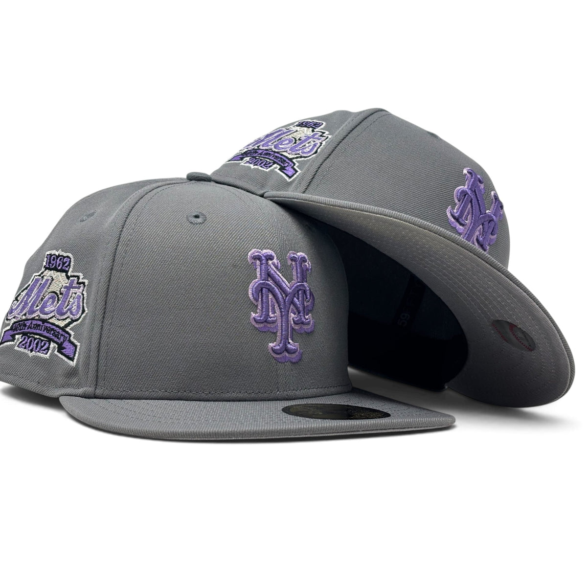 New York Mets 40th Anniversary 59Fifty New Era Fitted Hat-Gray Purple