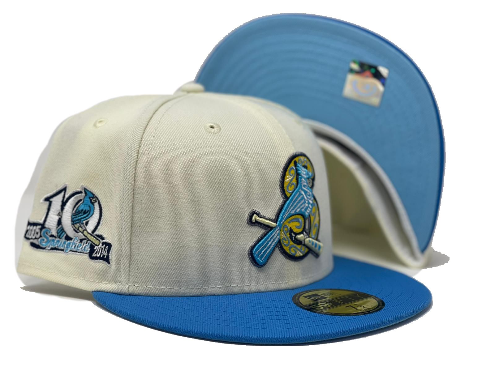 SPRINGFIELD CARDINALS 10TH ANNIVERSARY "ICE LEMONADE" BRIGHT BLUE BRIM NEW ERA FITTED HAT