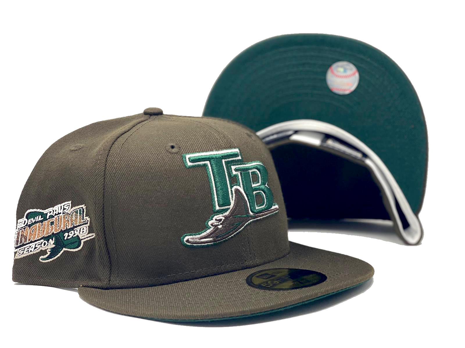 TAMPA BAY INAUGURAL SEASON " BEEF AND BROCCOLI" WALNUT GREEN BRIM NEW ERA FITTED HAT