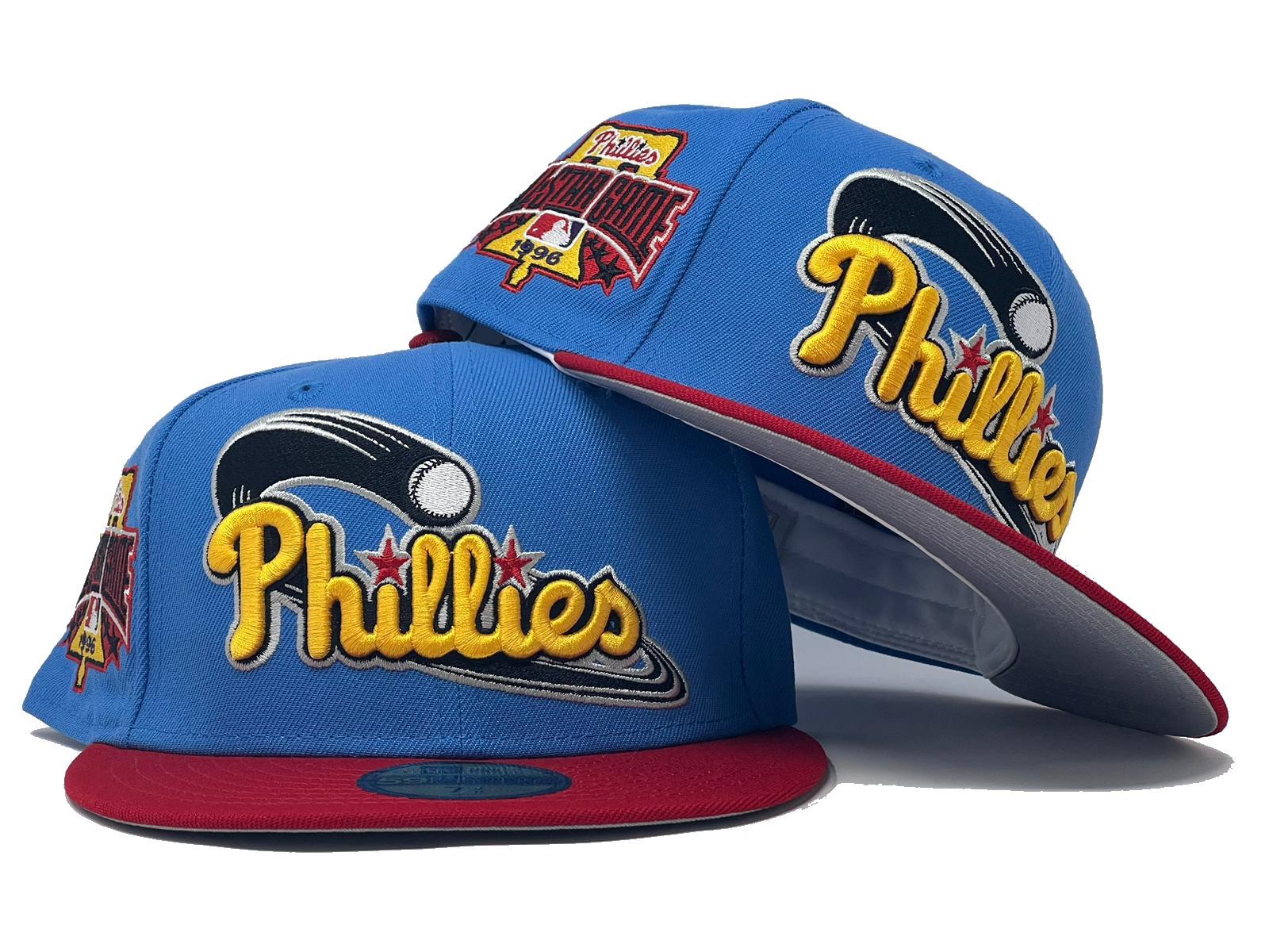 PHILADELPHIA PHILLIES 1996 ALL STAR GAME "GAMECUBE COLLECTION" GRAY BRIM NEW ERA FITTED HAT