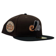 Montreal Expos 35th Anniversary New Era Fitted Hat-Dark Brown Black