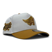 Anaheim Angels 9Forty New Era A-Frame Snapback Hat-White Mustard Gold