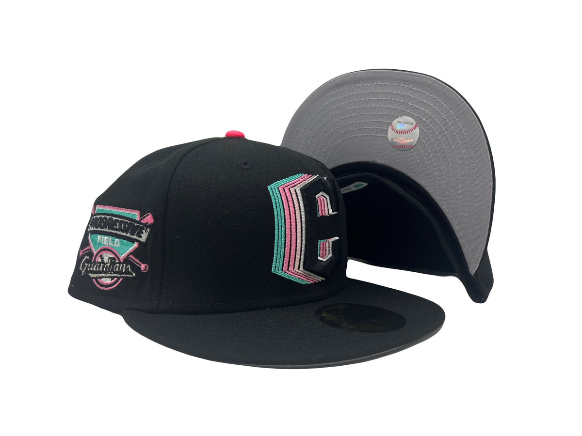 Black Cleveland Guardians Progressive Field New Era Fitted Hat