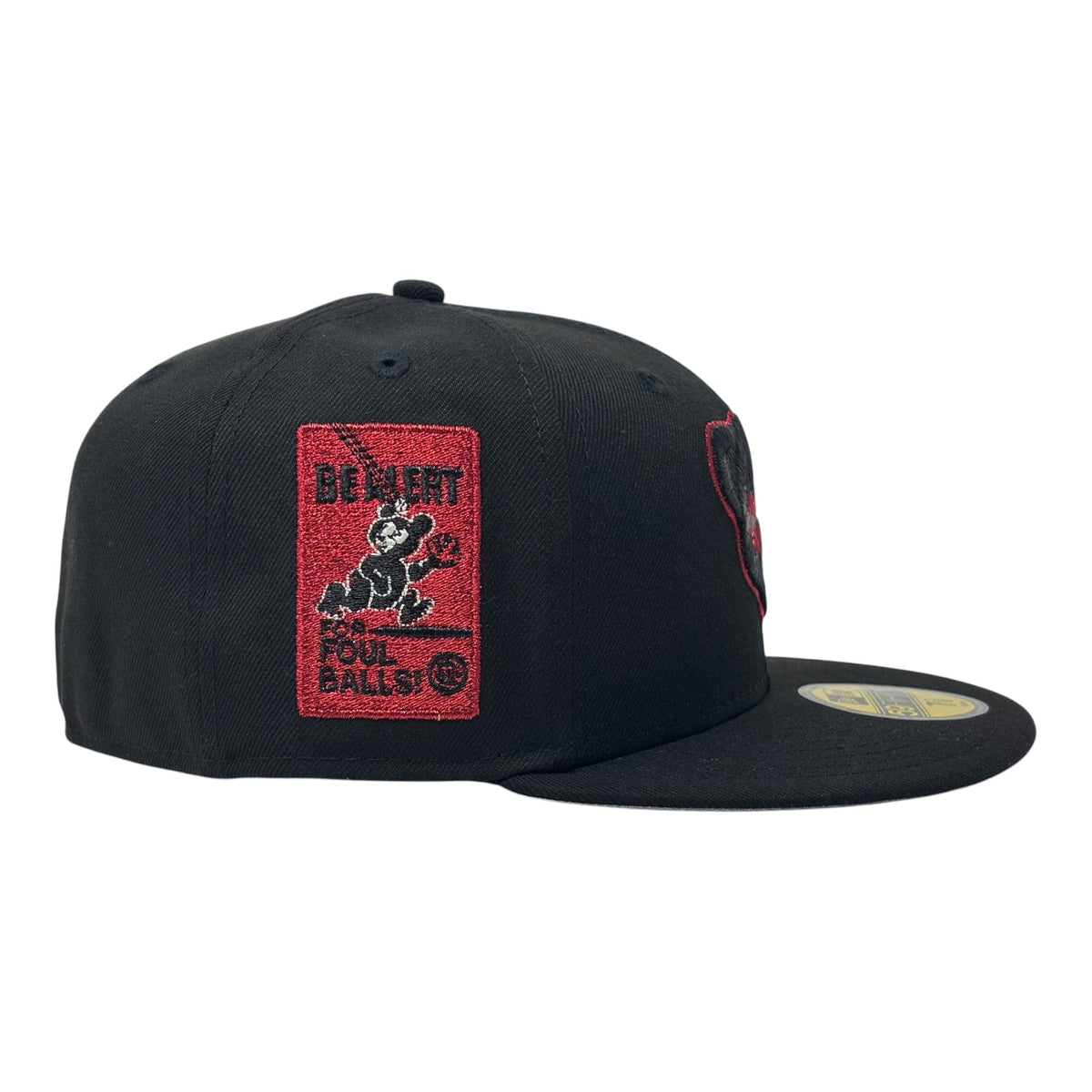 Chicago Cubs Be Alert Foul Ball New Era Fitted Hats-Black Red